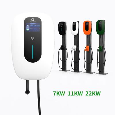 China New Commercial Wall Mounted 1 Phase 32A EV Charger Home Type - 2 Plug 7KW EV Charging for sale