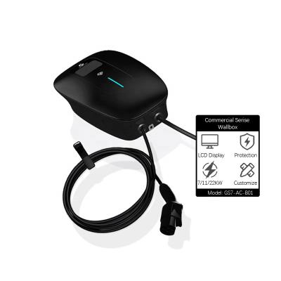 China Type 1 commercial green ev charger AC 85-265v 32a SAE 1772 wifi app ocpp level 2 science charging point for sale