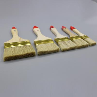 China Wholesale 1-8 Inch Wood Handle Paint Thickened Brush Bristle Wood Handle Paint Brush Red Tail Extended Brush for sale