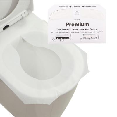 China OEM Disposable Pack Of 250 Half Ply Recycle Paper Self Flushing Toilet Seat Covers for sale