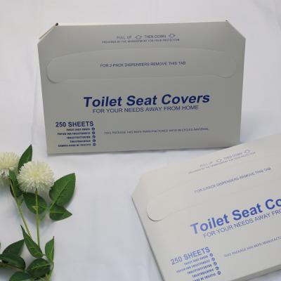 China Price 1/2 Times 250/Pack 14g Virgin Disposable Cheap Pulp Disposable Toilet Seat Cover Paper For Daily Use for sale