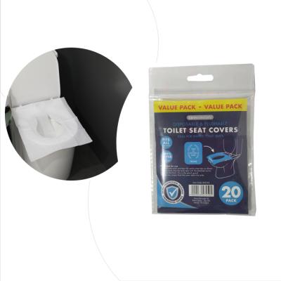 China OEM Disposable Sheets 20 Per Pack 1/16 Times Virgin Pulp Toilet Seat Disposable Cover Paper For Public Toilet for sale