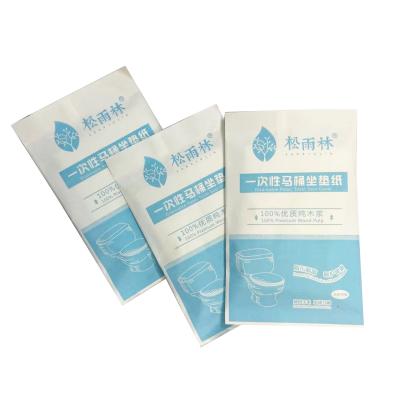 China OEM Pack 1 Pcs Disposable Individual Disposable Wood Pulp Toilet Seat Cover Paper 100% for sale