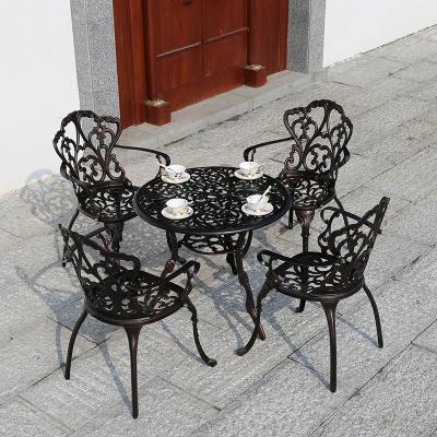 China Traditional dinng aluminum casting cantons outdoor table set cast aluminum coffee table and chairs for sale