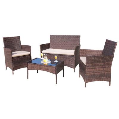 China Modern safari rattan outdoor table 2+1+1+coffee garden sofa set outdoor patio garden furniture garden for sale