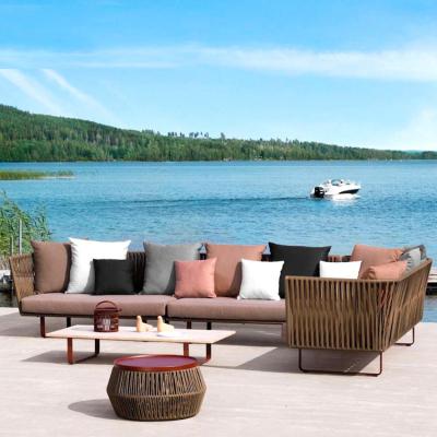 China Water Resistant Modern Home Sectional Furniture Wicker Sofa Set Furniture Luxury Outdoor Living Room Modern Home for sale