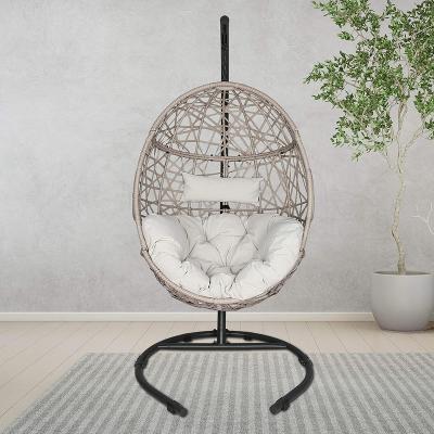 China Modern Outdoor Adult Wicker Rattan Hanging Swing Chair Egg Outdoor Furniture for sale