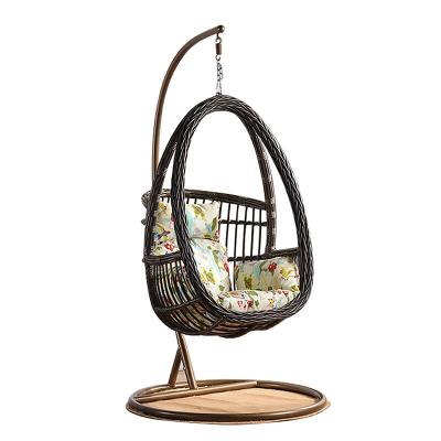 China Modern Indoor Adult Swing Egg Basket Rattan Chair Swing Egg Shape Swing Hanging Chair Swing for sale