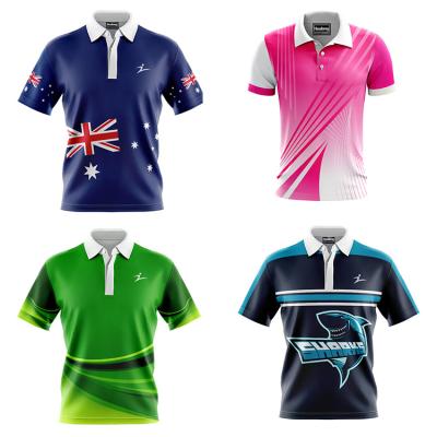 China Anti-pilling Polo Shirts Sports Men Custom Sublimation Stripped Polyester Cotton Golf Polo Shirt for sale