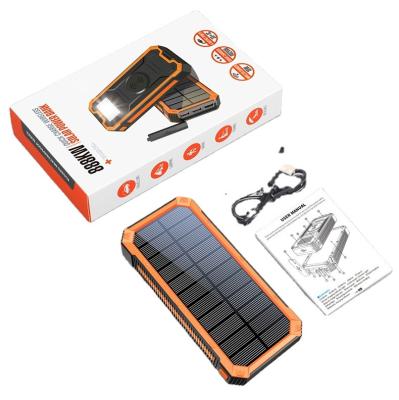 China Wireless charging solar power supply fast charging waterproof solar mobile charging palladium mountaineering lighting tre 30,000 mah treasure power supply for sale