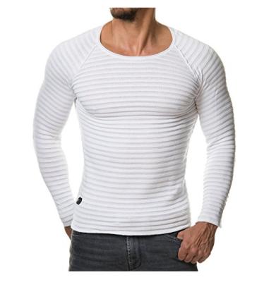 China Men's Crewneck Sweater Jumper Muscle Long Sleeve Casual Slim Fit T-Shirt Anti-Shrink for sale