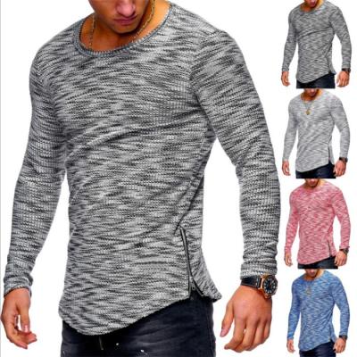 China High Quality Spring Amazon Quality Anti-Wrinkle Zipper T-shirt Men's Casual Long Sleeve T-Shirts for sale