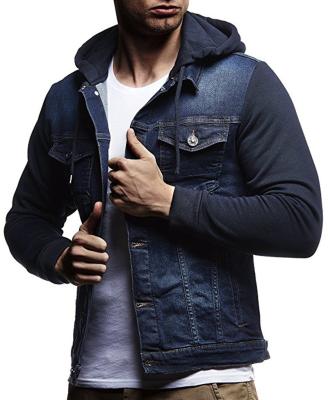 China Men's Long Sleeve Cardigan Men's Straight Jackets QUICK DRY Casual Hooded Denim Jackets for sale