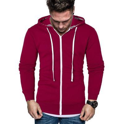 China Hot Selling Men's Simple Loose Casual Hoodies Anti-wrinkle Solid Color Long Sleeve Hooded Cardigan for sale