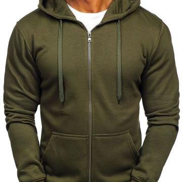 China Long Sleeve Regular Zipper Cardigan Anti-Wrinkle Solid Color Men Casual Loose Hoodie for sale