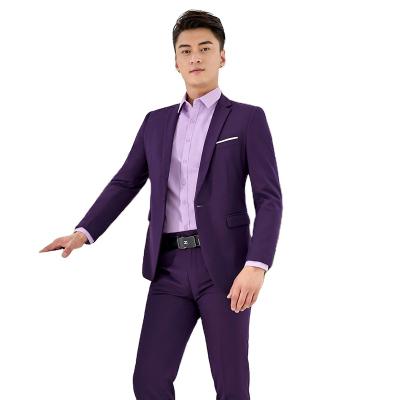 China Anti-Wrinkle Polyester Suits For Men's Single Breasted Unisex Single Button 2 Piece Suits Ready Shipping Mens Suits for sale