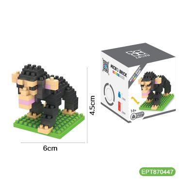 China Building Toy Chimpanzee 100Pcs Mini Micro Block Collection Series EPT Animals Nono Kit Blocks Brick Stem Toys for sale