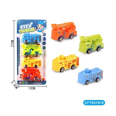 China EPT Diecast Toy Pull Back Fire Fighting Series 4 Pack Car Toy City Traffic Fir Emergency Vehicle Truck Toys Cars For Toddlers 1-3 for sale