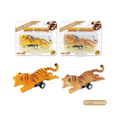 China Rubbing Toy EPT 2 Color Mixed Pull Back Tiger Kids Toys Toddler Boy's Little Wild Animal Cars Boys Birthday Jugetes For Toddlers 1-3 for sale