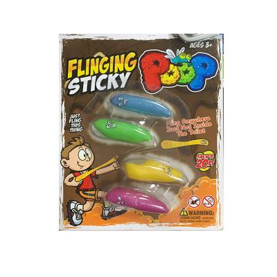 China EPT Plastic Poop Mini Flying Sticky Finger Slingshot Kids Funny Tiny Gifts Boys Gags Silly Joke Gag Toys For Teens for sale