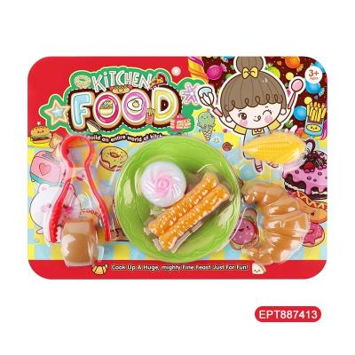 China EPT Food Breakfast Set Small Toys Plastic Mini Toy Kitchen Dollar Store Container Supplies Plastics Items 24.5*18*0 cm for sale