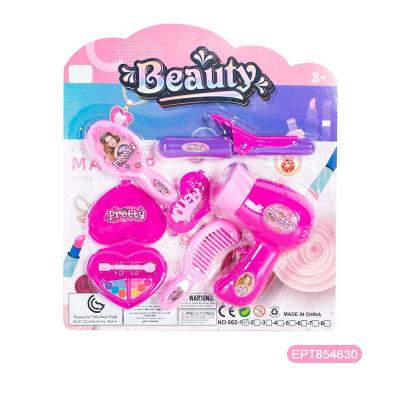 China Hair Mini Girl Gift Pretend Toy Straight 25.5*28.5*5.5cm EPT Game Bedroom Accessories Beauty Set Pink Hairdryer Comb Mirror for sale