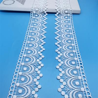 China OEKO-TEX BSCI Water Soluble Factory Wholesale Hot Sales Water Soluble Guipure Lace Fabric White Bridal Embroidery For Lace Bridal Lace Trim for sale