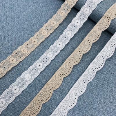 China OEKO-TEX BSCI water soluble factory wholesale French embroidery cotton lace fabric trimming cotton lace fabric for sale