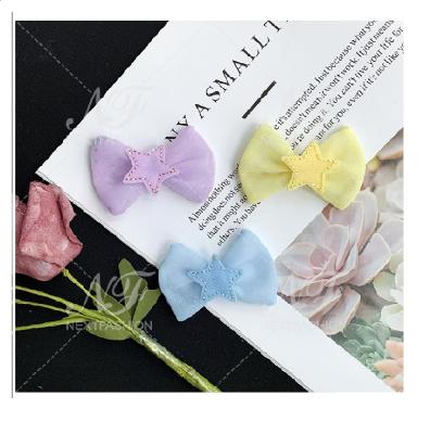 China Colorfull Customized Free Azo Tulle Bows Star For Beautiful Girl Style Patches for sale