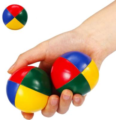 China Soft Toy Juggling Ball Soft Top Selling Pu Leather PVC Juggle Ball Yellow Pocket Non Slip Juggling Toys for sale