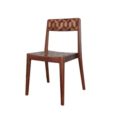 China China Factory Solid Wood Solid Wood Dining Chair Black Walnut Wood Dining Chair for sale