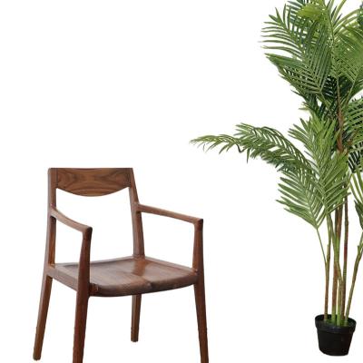 China Factory Supply Solid Wood Dining Chair Black Walnut Armchair Solid Wood Drop Shaped Wooden Chair for sale