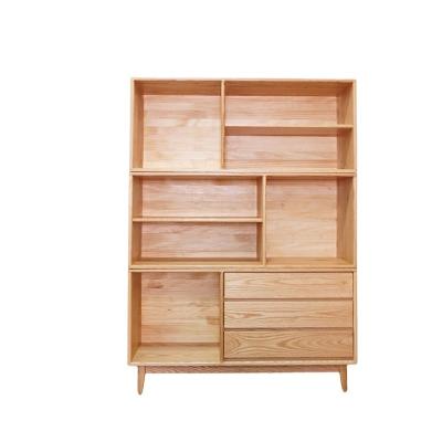 China Hot Selling Wooden Shelf Purpose Red Oak Solid Wood Multi-Cell Wooden Shelving Unit Shelf For Office for sale