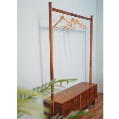 China Best Quality Morden Black Walnut Wood Coat Hangers Wooden Low Cabinet Hanger for Clothing for sale