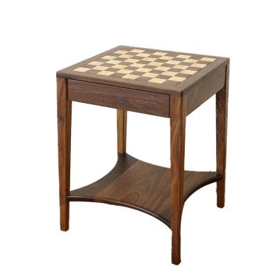 China Modern Lace Table Chessboard Black Walnut Customization Stain Tea Table Solid Wood Tea Table For Living Room for sale