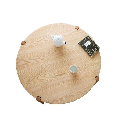 China Low wood support customization red oak disc wooden tea table splicing coffee table for office for sale