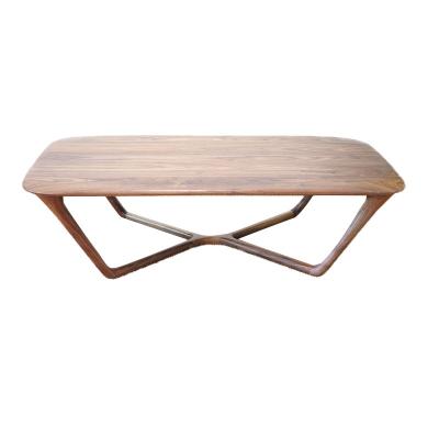 China Customized unique tea table parluxe black walnut tributary coffee table table base solid wood for sale