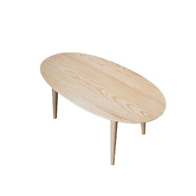 China Customized modern tea table solid wood coffee table oval oak tea table solid color for office and home for sale