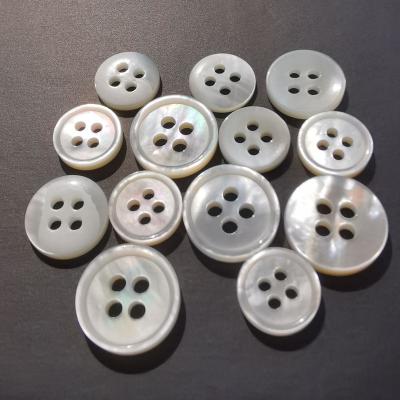 China Washable Customize Your Design MOP White Pearlescent Shell Buttons for sale