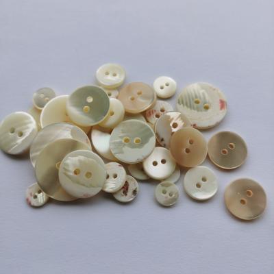 China Washable Customize Your Design MOP White Pearlescent Shell Buttons With Dye Color for sale