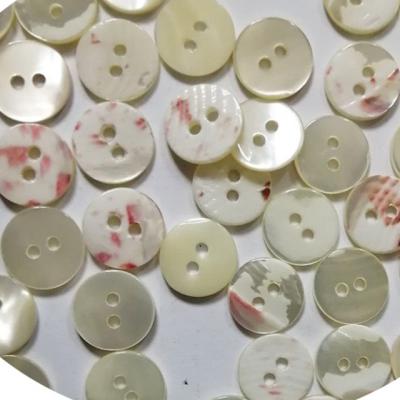 China 2 holes high quality wholesale washable both sides trochus flat shell buttons hotting selling custom making for sale