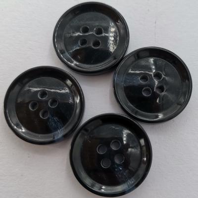 China 4 hole washable high quality natural custom made black horn buttons for hotting jacket costume selling custom making for sale