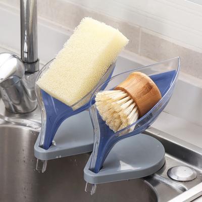 China Modern Vertical Leaf Shaped Soap Holder Shower Soap Shelf Box Suction Cup Laundry Soap Dish Storage Tray Bathroom Supplies for sale