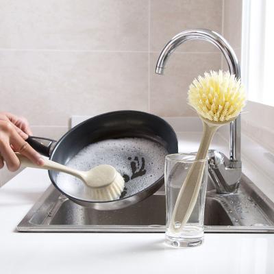 China Durable Hot Selling Plastic Long Handle Dish Washing Brush With Dust Cleaning Kitchen Tools Pot Brush Dish Cleaning Brush for sale