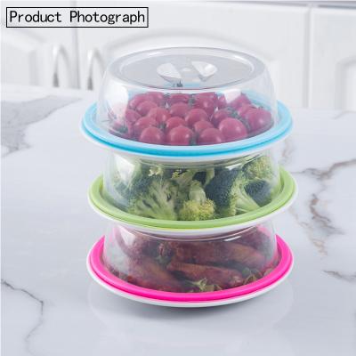 China Sustainable Dining Table Kitchen Plastic Container Stackable Storage Dish Cover Thick Heat Insulated Microwave Splash Food Cover for sale