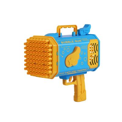 China Funny Outdoor Toy 2022 New 77 Holes Bazooka Bubble Gun Electric Plastic Soap Bubble Blower Toy Children Outdoor Kids Bubble Toys For Wholesale for sale