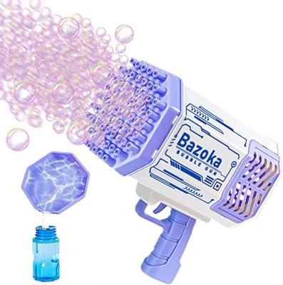 China Electric Automatic Bubble Gun 69 Holes Bubble Automatic Rocket Soap Bubbles Machine Gun Fan with Light Toys for Children Pomperos Children's Day Gift for sale