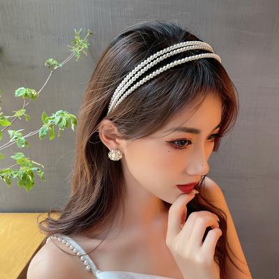 China High Quality Handmade Resin/Pearl Bead Headband Bohemian Custom Three Layers Bead Headband For Women for sale