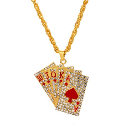 China Other Cards Wholesale Gold Game Necklace Hip Hop Personality Fashion Chain Pendant for sale