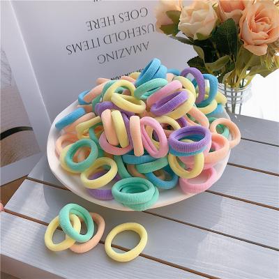 China 50Pcs/Set Polyester Colorful Basic Hair Rope Hair Tie Elastic Scrunchies For Women Hairpins Daily Decorate Hair Rope for sale